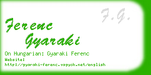 ferenc gyaraki business card